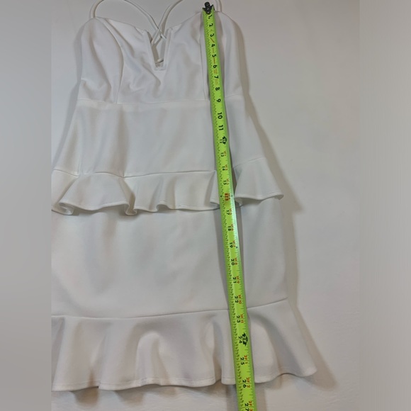 NWT Blue Blush white ruffled mini dress lined small (bin J) - Picture 15 of 16